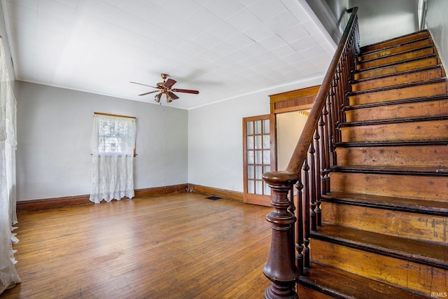1331 Summit St, New Haven, IN 46774 - stairway with wood-type flooring and ceiling fan