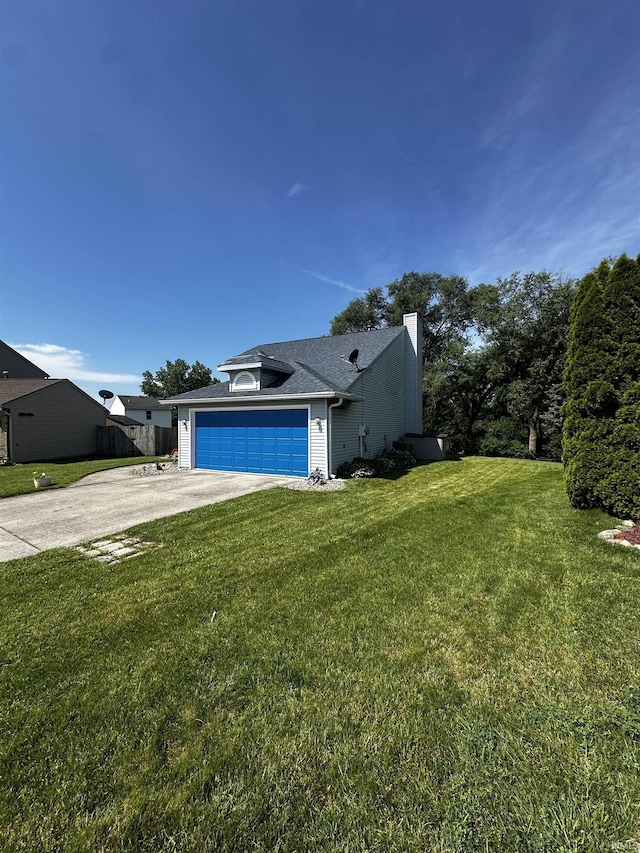 619 Briarfield Dr, Fort Wayne, IN 46825 - view of front facade featuring a chimney, concrete driveway, and a garage