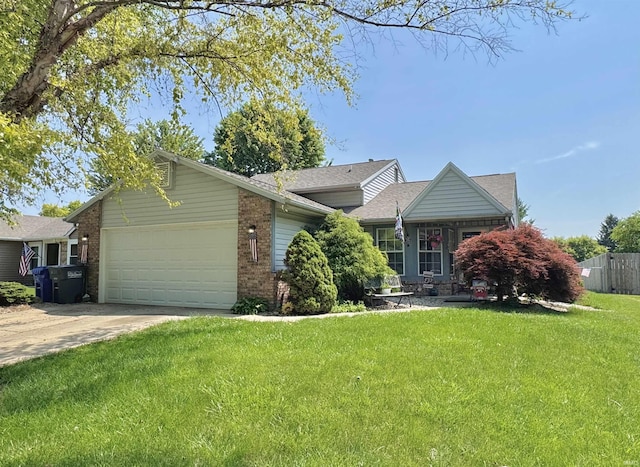 608 Wynterbrooke Dr, Kokomo, IN 46901 - ranch-style house with an attached garage, brick siding, concrete driveway, and roof with shingles