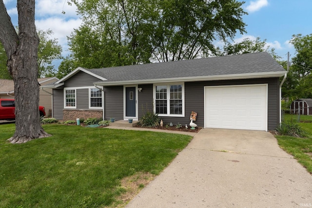 171 Vicksburg Ln, West Lafayette, IN 47906 - single story home with an attached garage, a front yard, concrete driveway, brick siding, and roof with shingles