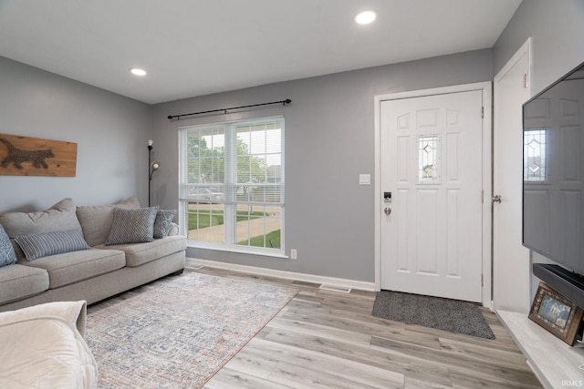 171 Vicksburg Ln, West Lafayette, IN 47906 - living room featuring light wood-type flooring and recessed lighting