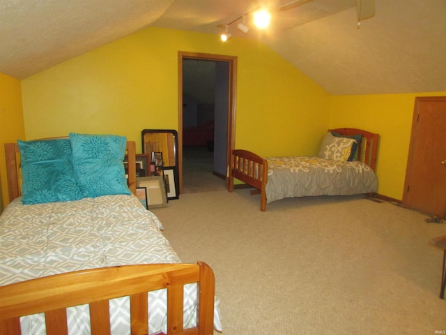 4109 E Woodland Ct, Leesburg, IN 46538 - carpeted bedroom with lofted ceiling and a ceiling fan