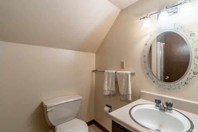 9246 Fritz Rd, Fort Wayne, IN 46818 - bathroom with vanity and vaulted ceiling
