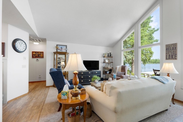 3139 E Colony Ave, Columbia City, IN 46725 - living room featuring light wood finished floors and lofted ceiling