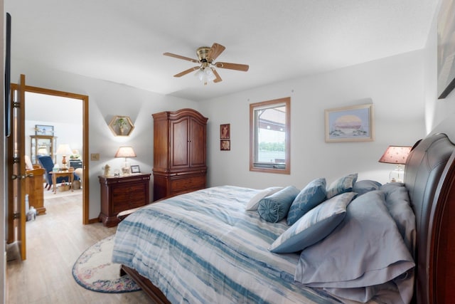 3139 E Colony Ave, Columbia City, IN 46725 - bedroom with light wood-type flooring and ceiling fan