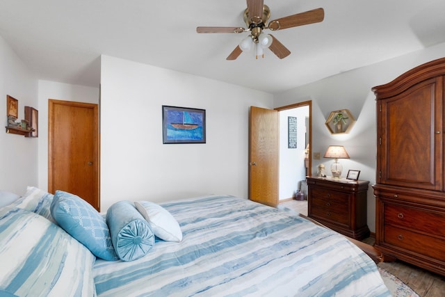 3139 E Colony Ave, Columbia City, IN 46725 - bedroom featuring a ceiling fan and light wood-style flooring