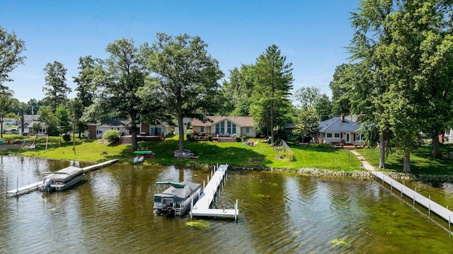 3139 E Colony Ave, Columbia City, IN 46725 - dock area featuring a water view and a lawn