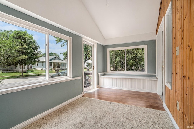 240 Bank St, Elkhart, IN 46516 - unfurnished sunroom featuring lofted ceiling