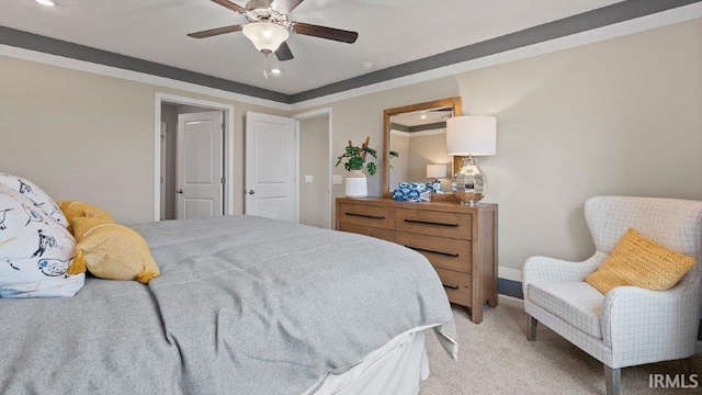 1185 Catesby Ct, Fort Wayne, IN 46818 - bedroom with recessed lighting, light carpet, and a ceiling fan