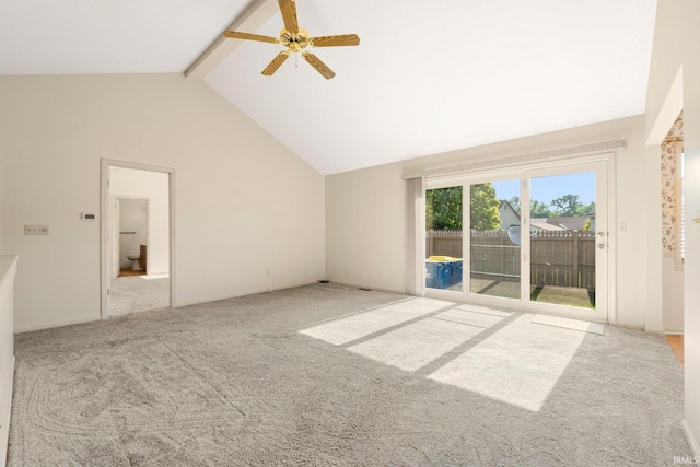 1408 Duesenberg Dr, Auburn, IN 46706 - unfurnished living room with carpet flooring and ceiling fan