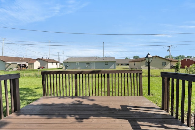 415 Grapevine Ln, Fort Wayne, IN 46825 - wooden terrace with a residential view and a lawn