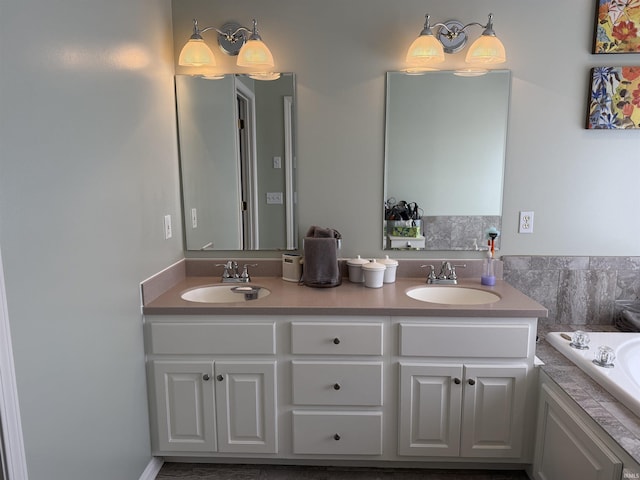 9825 Tamar Trl, Fort Wayne, IN 46825 - full bath with double vanity and a garden tub