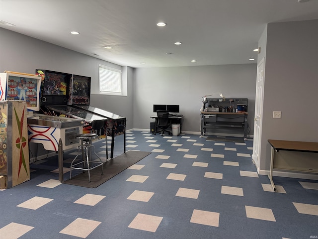 9825 Tamar Trl, Fort Wayne, IN 46825 - playroom with recessed lighting and an office area