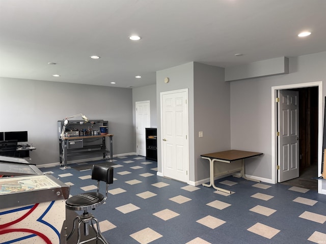 9825 Tamar Trl, Fort Wayne, IN 46825 - misc room with recessed lighting and tile patterned floors