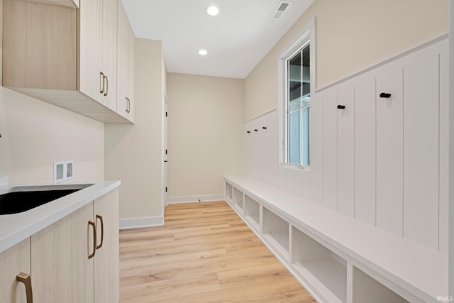 17882 Pavia Pass, Huntertown, IN 46748 - mudroom with light wood-style floors and recessed lighting