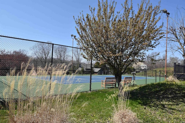 9841 S Harbour Pointe Dr, Bloomington, IN 47401 - view of tennis court with community basketball court