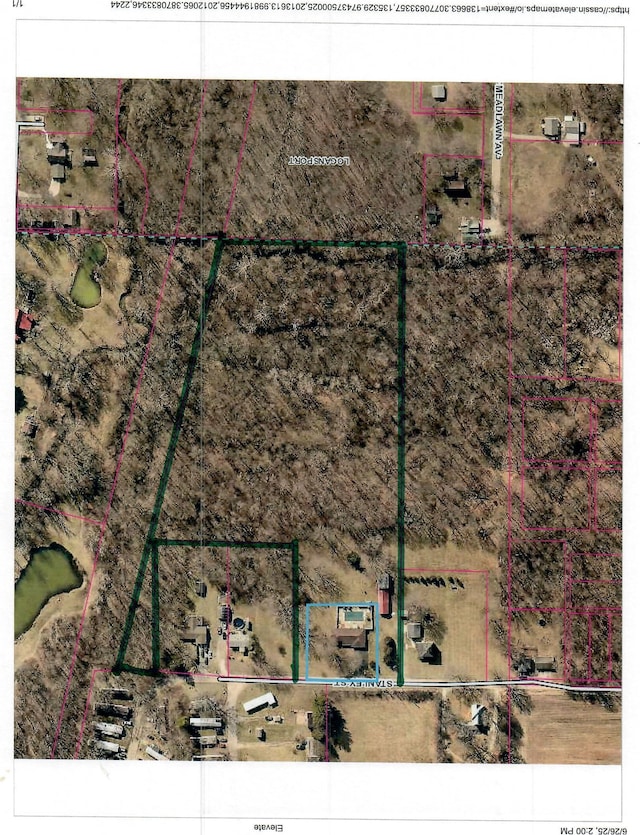 803 Stanley St, Logansport, IN 46947 - aerial view of property's location featuring property boundaries highlighted