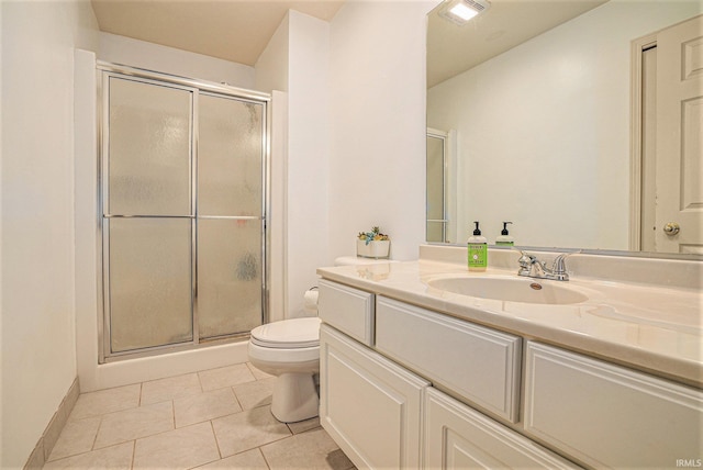 23200 S Oakleaf Dr, Elkhart, IN 46514 - bathroom featuring vanity, a stall shower, and tile patterned floors