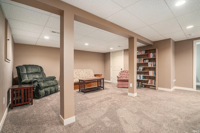 23200 S Oakleaf Dr, Elkhart, IN 46514 - finished basement with carpet floors, a drop ceiling, and recessed lighting