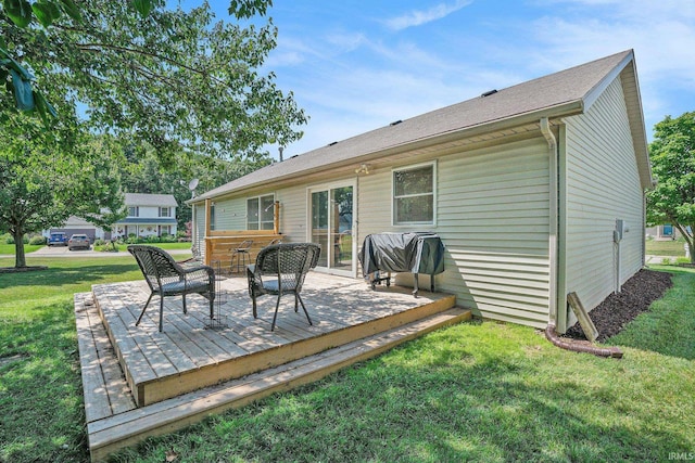 23200 S Oakleaf Dr, Elkhart, IN 46514 - rear view of property featuring a yard and a deck
