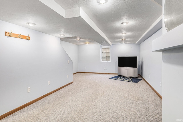 4211 Anchor Dr, Mishawaka, IN 46544 - below grade area with a textured ceiling and carpet floors