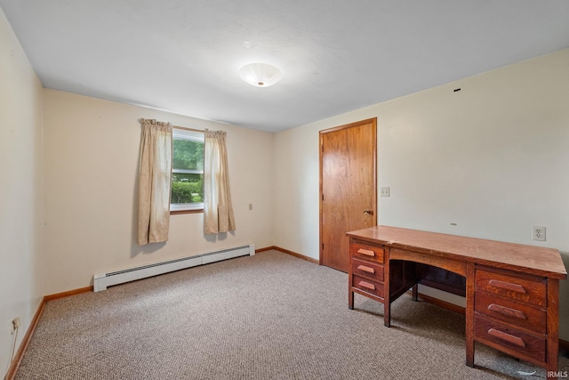 303 N Center St, Boswell, IN 47921 - unfurnished office with a baseboard heating unit and carpet floors