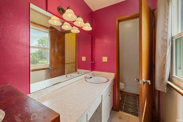 303 N Center St, Boswell, IN 47921 - bathroom featuring vanity and tile patterned floors