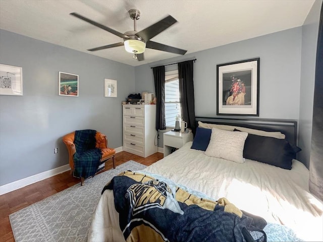 706 E Hoffer St, Kokomo, IN 46902 - bedroom featuring ceiling fan and wood finished floors