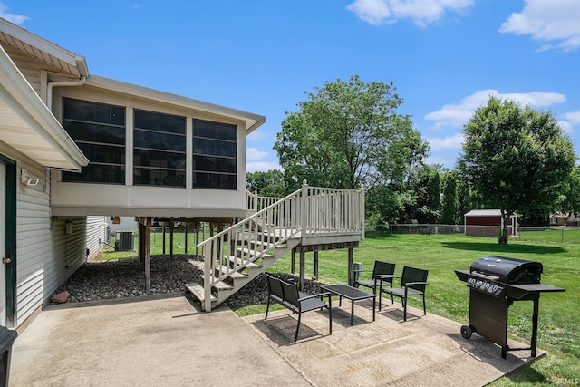 26946 Heather Ln, Elkhart, IN 46514 - view of patio / terrace with stairway and a grill