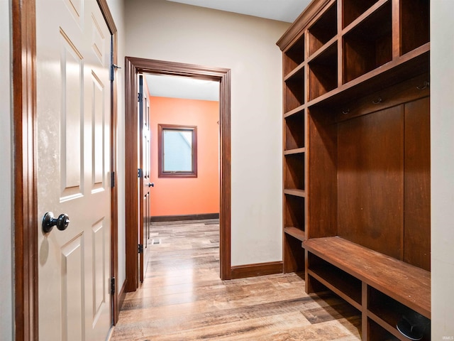 188 Begonia Ct, Fort Wayne, IN 46814 - mudroom featuring baseboards and light wood-style floors