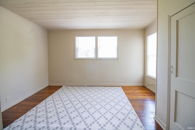 827 W Elm St, Union City, IN 47390 - empty room with dark wood-style flooring and wood ceiling