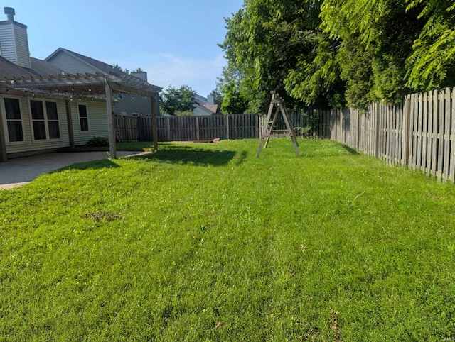 2220 Bobolink Dr, West Lafayette, IN 47906 - fenced backyard featuring a pergola and a patio area