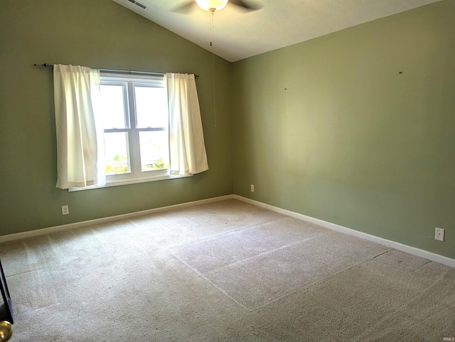 2220 Bobolink Dr, West Lafayette, IN 47906 - unfurnished room with a ceiling fan, lofted ceiling, and carpet floors