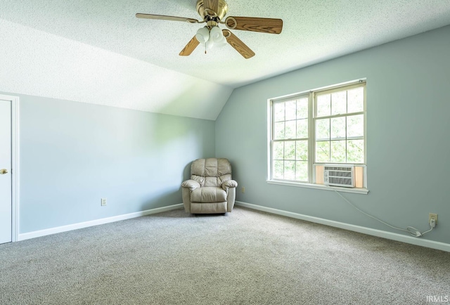 3523 S Tulip Ave, Bloomington, IN 47403 - bonus room featuring carpet, a textured ceiling, cooling unit, vaulted ceiling, and ceiling fan