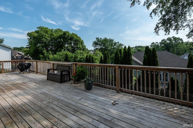 3523 S Tulip Ave, Bloomington, IN 47403 - wooden terrace featuring grilling area