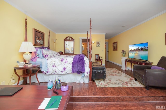 1760 Grant St, Elkhart, IN 46514 - bedroom with ornamental molding and wood finished floors