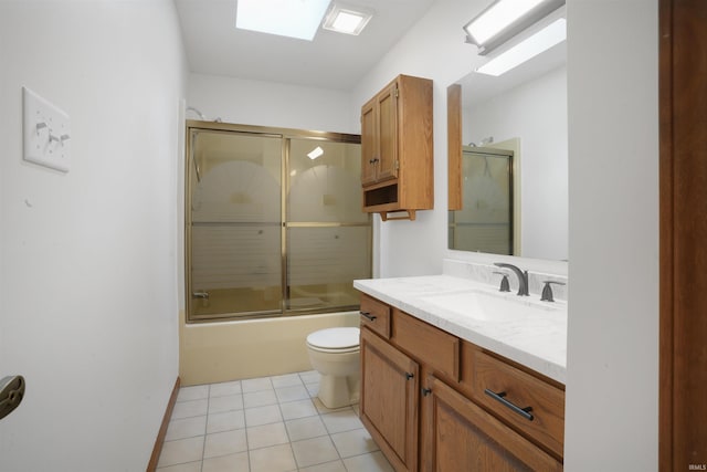 741 Christopher Dr, Evansville, IN 47711 - full bathroom featuring vanity, combined bath / shower with glass door, and tile patterned flooring