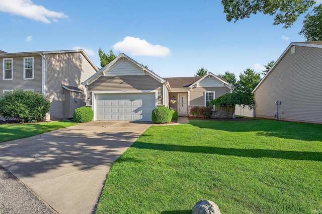 5506 Getty Ct, Granger, IN 46530 - ranch-style house featuring a garage, driveway, and a front yard