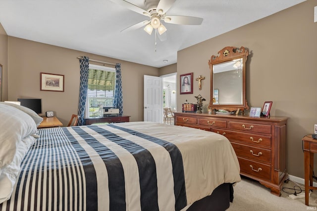 5506 Getty Ct, Granger, IN 46530 - bedroom featuring light colored carpet and a ceiling fan