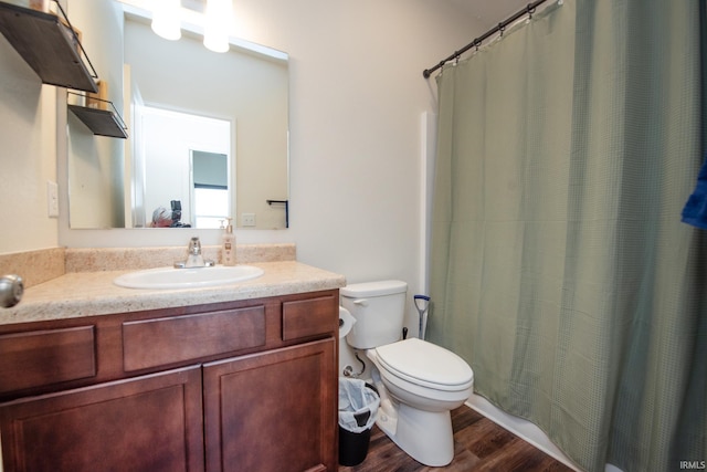 6471 Wallingford St, Lafayette, IN 47905 - bathroom featuring wood finished floors, vanity, and a shower with curtain