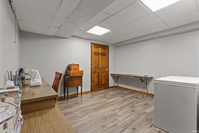 51769 S Saddle Ridge Ln, Granger, IN 46530 - office with wood finished floors and a paneled ceiling