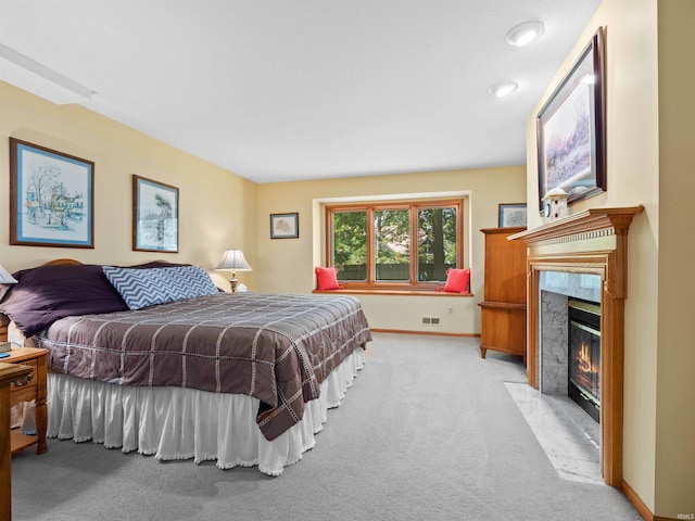 6709 Shag Bark Ct, Fort Wayne, IN 46835 - carpeted bedroom with baseboards and a high end fireplace