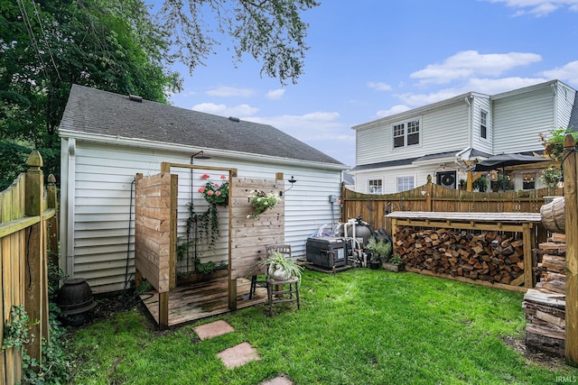 1521 E Beardsley Ave, Elkhart, IN 46514 - rear view of house featuring a fenced backyard and a shingled roof