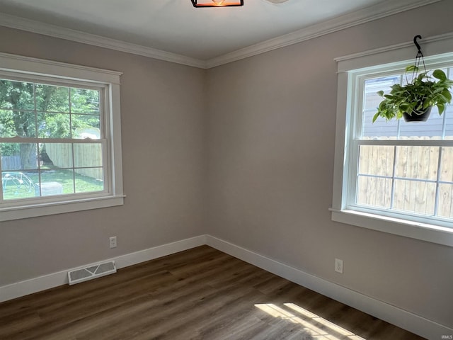 1503 W Ave, Goshen, IN 46526 - spare room featuring plenty of natural light, dark wood-type flooring, and crown molding