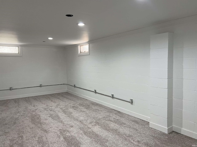 1503 W Ave, Goshen, IN 46526 - basement featuring carpet floors, recessed lighting, and crown molding