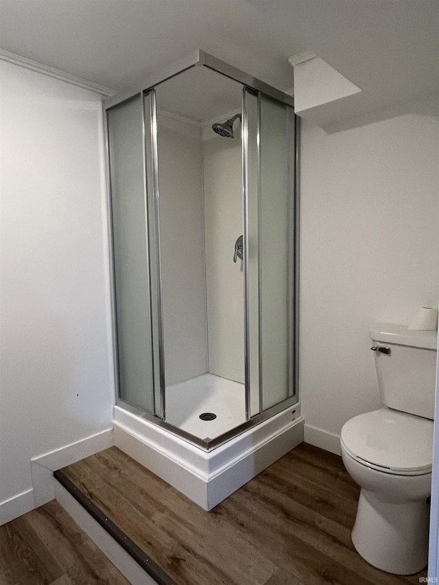 1503 W Ave, Goshen, IN 46526 - bathroom with a stall shower and wood finished floors