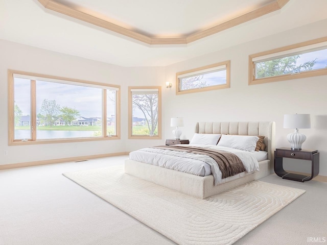 8018 Inverness Lakes Trl, Fort Wayne, IN 46804 - carpeted bedroom with a raised ceiling and ornamental molding