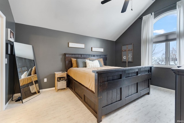 9628 Trading Post Rd, Leo, IN 46765 - bedroom featuring lofted ceiling, a ceiling fan, and light wood-style flooring