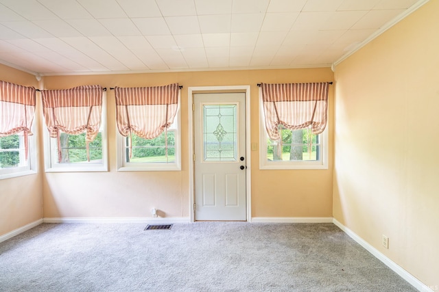 12632 N 325 E, North Manchester, IN 46962 - entrance foyer with carpet flooring and ornamental molding