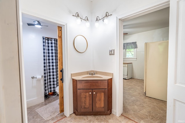 12632 N 325 E, North Manchester, IN 46962 - full bathroom featuring vanity and a shower with shower curtain